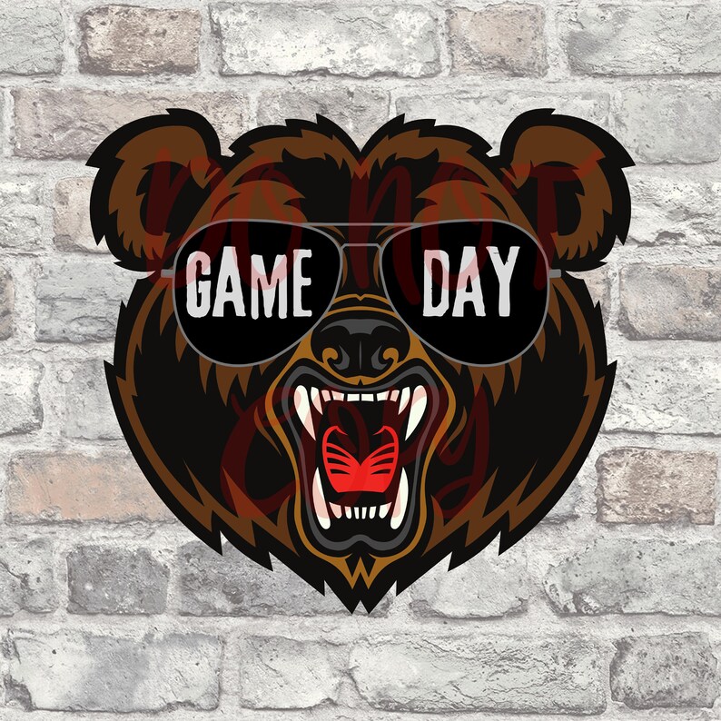 Game day bears mascot png sublimation screen print dtf school spirit
