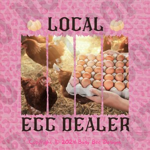 Marchand d'oeufs local PNG | Sublimation | Sérigraphie | DTF | Humour | Drôle | Frais de la ferme | Poulet