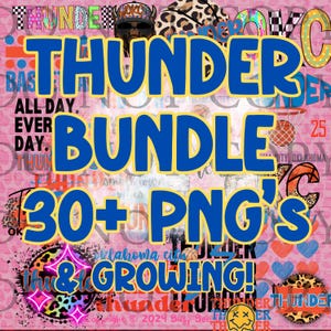 Donner Wachsende Bündel PNG | Sublimationsdruck | Siebdruck | DTF | OKC | Oklahoma | Basketball | Maskottchen | Abschluss |