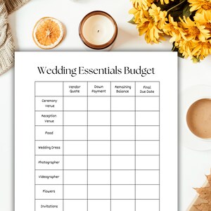 Wedding Budget Printable Wedding Planning Template Canva Digital Download Simple Wedding Binder Printable Track Wedding Vendor Payment