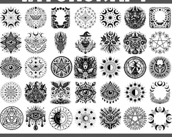 Witchcraft SVG PNG Bundle: 150 Mystical Esoteric Designs
