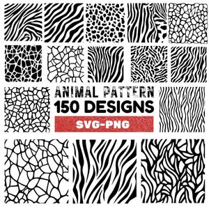 Animal Print Pattern SVG Bundle: 150 Wild Skin Textures (Digital Download)