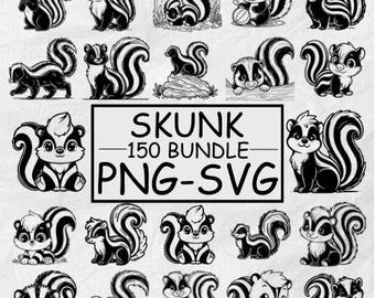 Skunk SVG PNG Design Bundle | Cute Skunk Clipart Collection for Kids Crafts, Woodland Nursery Decor, Apparel & DIY Projects