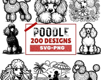 140 Poodle Designs Bundle | Adorable Poodle Clipart Collection | PNG SVG Files for Digital Art, Poodle svg, Stickers, Dog Lover Gifts