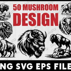 50 bundle of Bison SVG, Hunting Svg, Bison Silhouette, Hunting Cut File, Bison Clipart, Wild Animal Svg, Instant Download