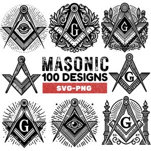Masonic SVG PNG Design Bundle: Freemasonry Clipart