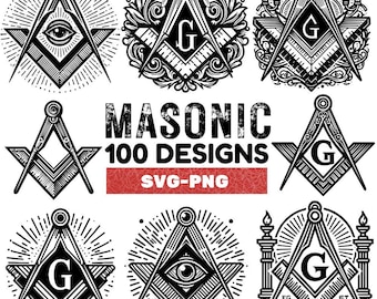 Masonic SVG PNG Design Bundle | Freemasonry Clipart for Crafts, Apparel, Logos, Stickers, and Symbolic Art Projects