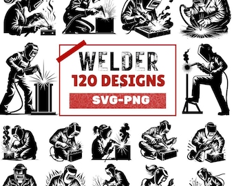 Welder SVG PNG Bundle: 120 Welding Clipart Designs