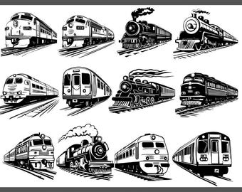 Train SVG Bundle: 150 Locomotive Clipart, Steam Engine Graphics (Cricut & Sublimation Files)