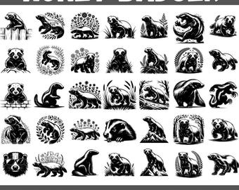 Badger SVG Bundle, 100 Badger Designs, Cool Badger Clipart