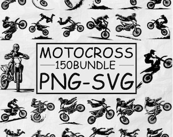 Motocross SVG PNG Design Bundle: Dirt Bike Clipart (150 Designs)