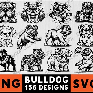 Bulldog Clipart Bundle: 156 PNG & SVG Designs