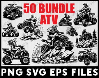 ATV svg - ATV 50 バンドル ベクター グラフィック svg、eps、png カット ファイル - デジタル ダウンロード