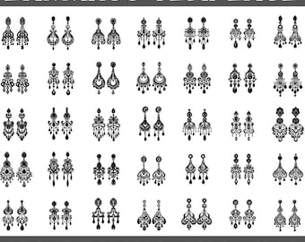 Paquete de plantillas SVG y PNG de aretes: 100 diseños cortados con láser