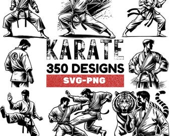 Pakiet clipartów karate: 150 projektów SVG PNG sztuk walki