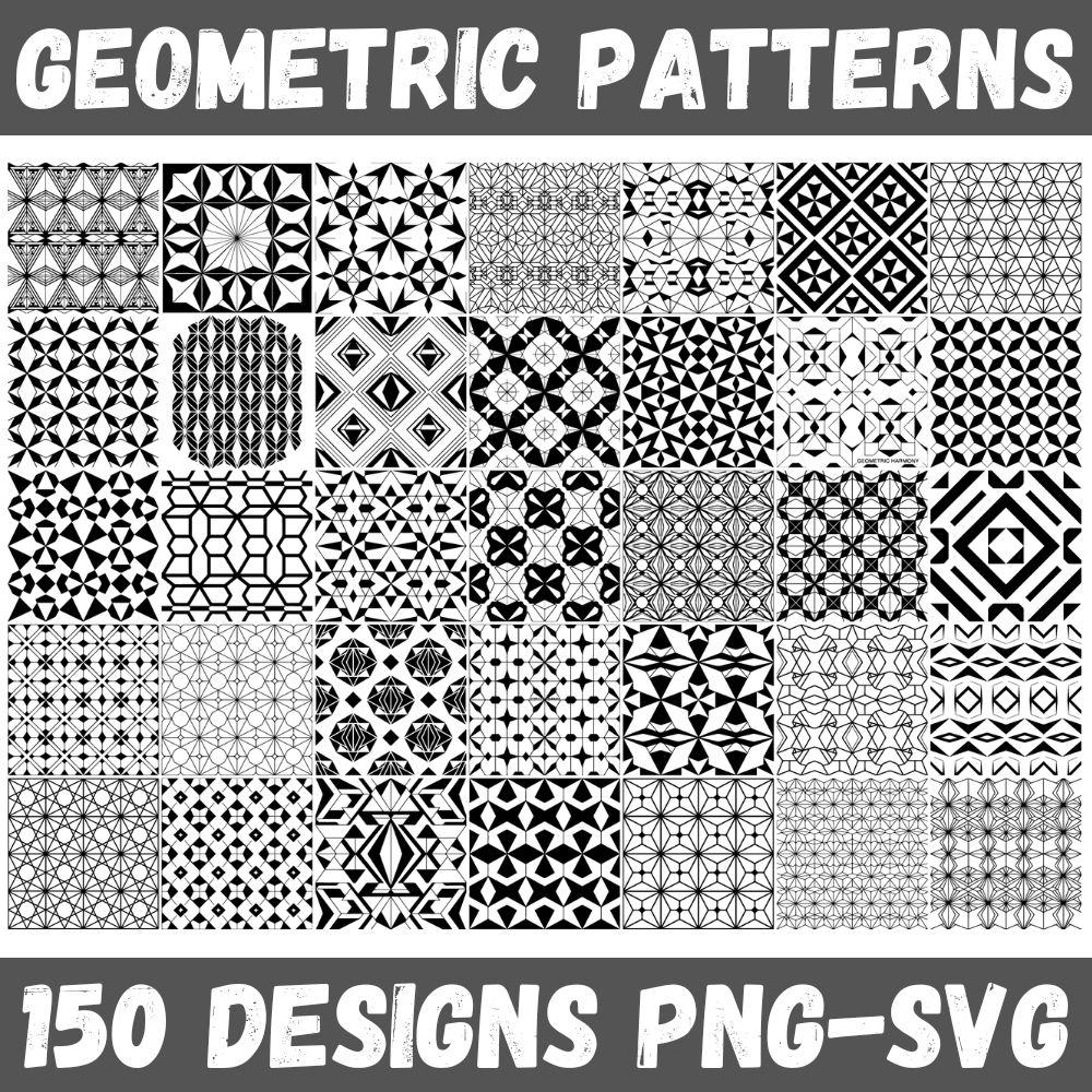 Geometric Pattern SVG Bundle: Seamless Abstract Designs for Cricut - Etsy