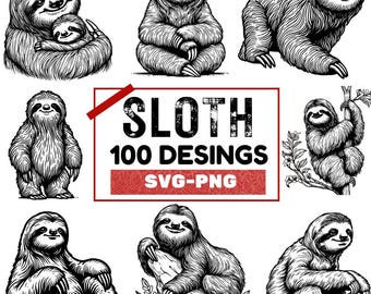Sloth SVG,PNG - Etsy
