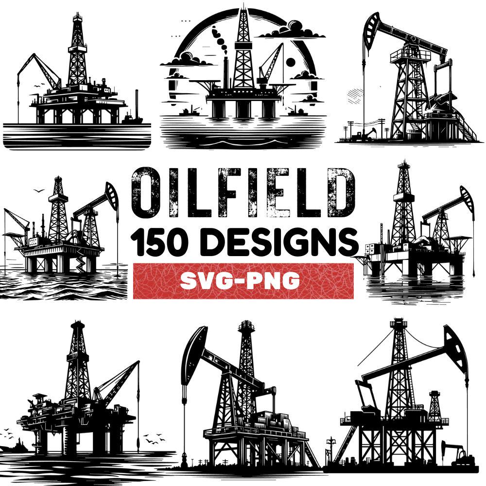 Oilfield SVG Bundle | 150 Oil Rig  Pumpjack Designs | Petroleum Industry Clipart for Cricut, Laser Cutting & Sublimation