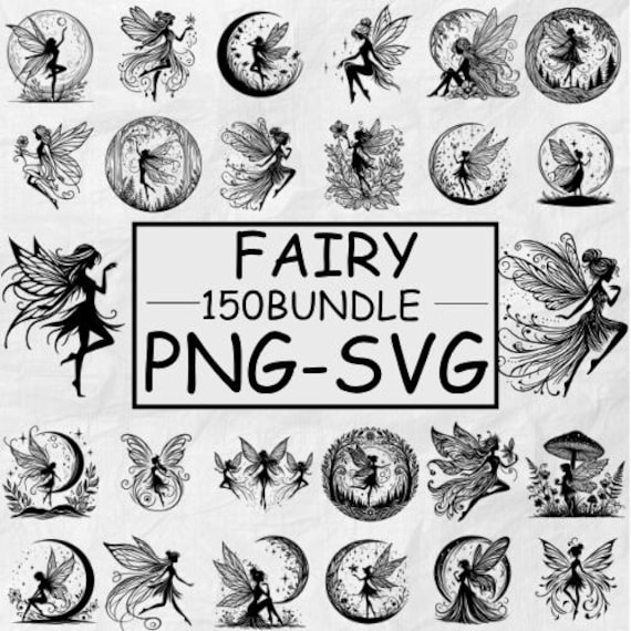 Fairy SVG PNG Design Bundle: 150 Enchanting Silhouettes