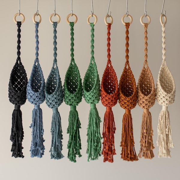 Small Macrame Hanging Plant Pods
