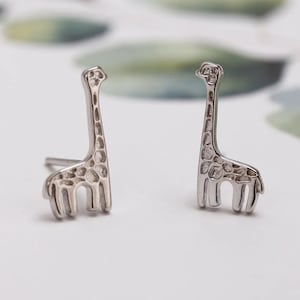 Sterling Silver Giraffe Stud Earrings, Giraffe Earring, Gift For Her , Cute Stud Earring