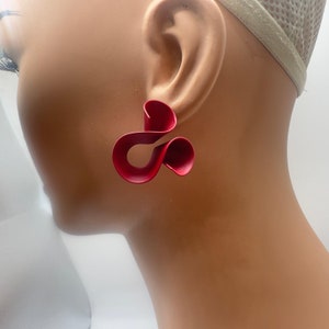 Solid Wood design  Earrings , Gift For Her ,Gift For Mum, Red wooden  Earring ,Handmade wooden Earring