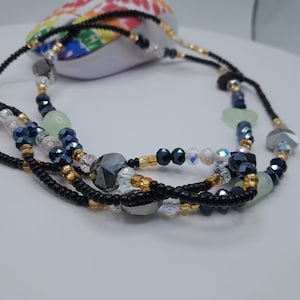 Handmade black gold waist Beads ,Waist Beads for cute shape,Woman’s waist beads, Boho waist beads, Gift for Her, Gift for mum