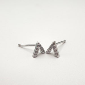 Stainless Steel Victory Earrings,Silver Women Earring ,Gift For Her,Gift For Mum ,Stud Vee Earring,Cute Earring ,Handmade Tragus Vee Earring