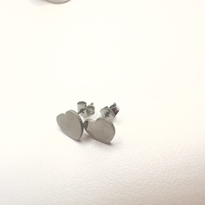 Stud love shaped earring , women Earring , Gift for her , Gift for mum , Silver Heart Earring ,Daisy love earring ,Handmade love earring
