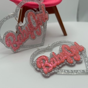 Clear Plastic Heart  Earrings ,Gift For BabyGirl, Gift For Mum,Gift for Wife,Clear Heart Earring ,Handmade Plastic BabyGirl Heart Earring