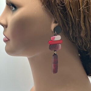 Retro Geometric Arylic Handmade Women'S Drop Earrings,Stud drop Earring, Cute Handmade dangling earring, Gift for Her ,Gift for Mum.
