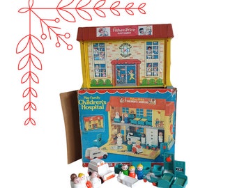 Vintage Fisher Price Boxed Play Family Children&#39;s Hospital #931