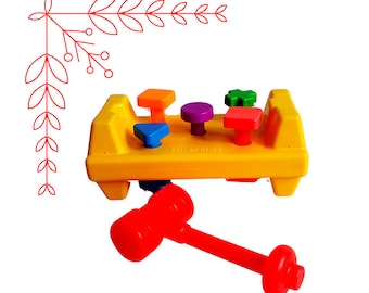 Vintage Fisher Price Tap &#39;N Turn Bench #2035
