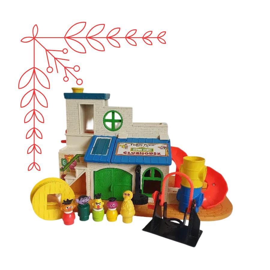 Vintage Fisher Price Play Sesame Street Club House #937
