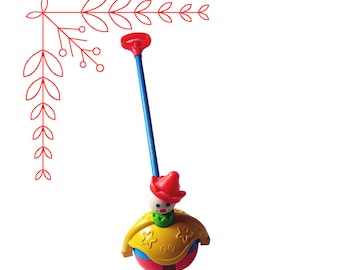 Pagliaccio da spingere vintage Fisher Price n. 758