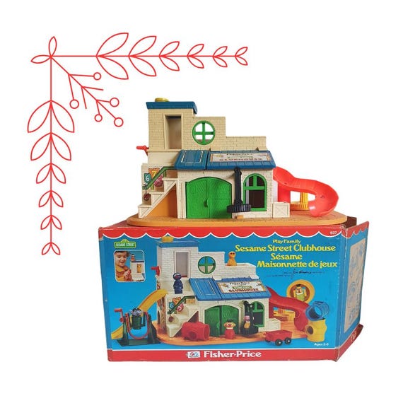 Vintage Boxed Fisher Price Play Sesame Street Club House #937 - Main Image