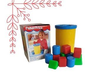 Vintage Fisher Price Baby’s First Blocks w Box | Classic Shape Sorter | Retro Toy | #71024