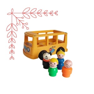 Vintage Fisher Price Boxed Play Family Nursery School School Bus #929
