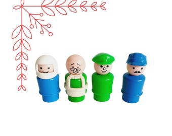 Vintage Fisher Price Tall Little People Figures | Retro Collectible Toy Set