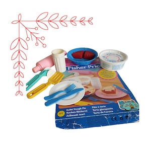 Vintage Fisher Price Rollin&#39; Dough Pie Pretend Food #2177