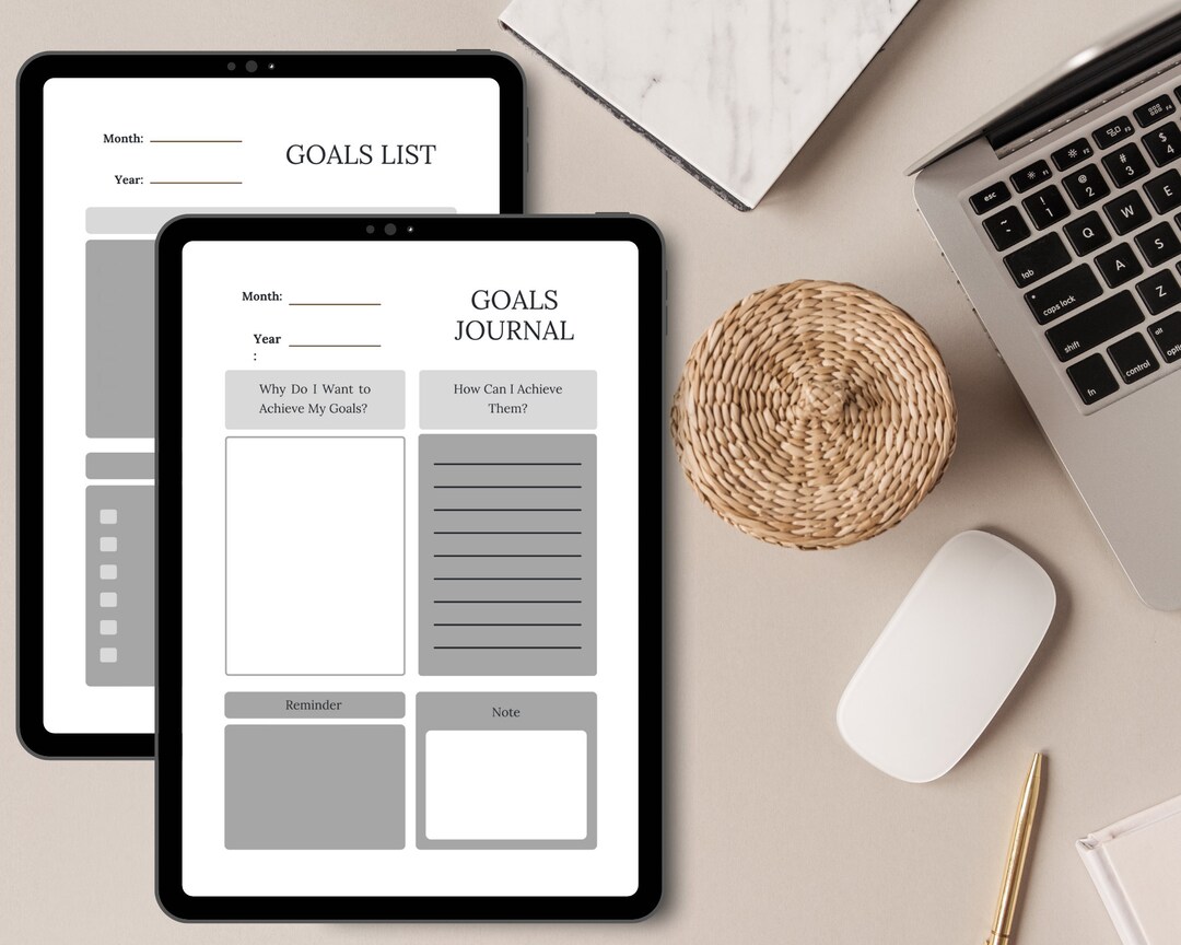 Goal Journal PDF Printable Habit Tracker Goal Setting Goal Etsy