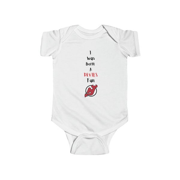 New Jersey Devils Infant Fine Jersey Bodysuit Hockey onesie New Jersey Devils Hockey Team baby apparel baby fan apparel baby hockey fan