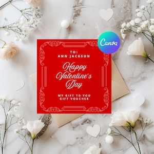 Printable Love Coupons, Customisable Valentines Day Coupon, Custom Certificate for Couple, Anniversary Gift, Love Editable Canva Vouchers