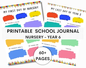first day of school, school journey journal, first day of school gift, school keepsake, printable school memory book