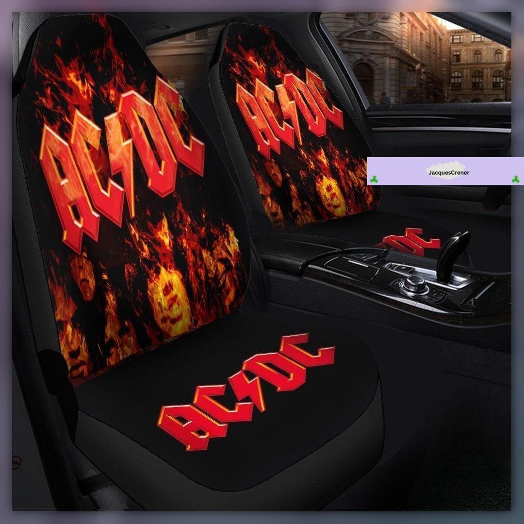 Ac Band Seat Covers Dc Seat Covers Rock and Roll Car Seat Etsy