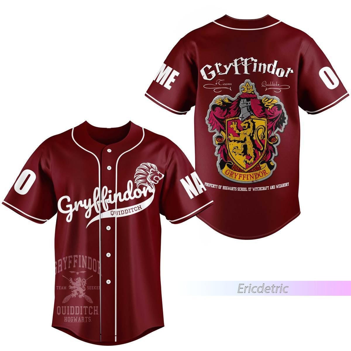 Discover Custom Gryffindor Baseball Jersey, Wizard House Varsity Collegiate Shirt