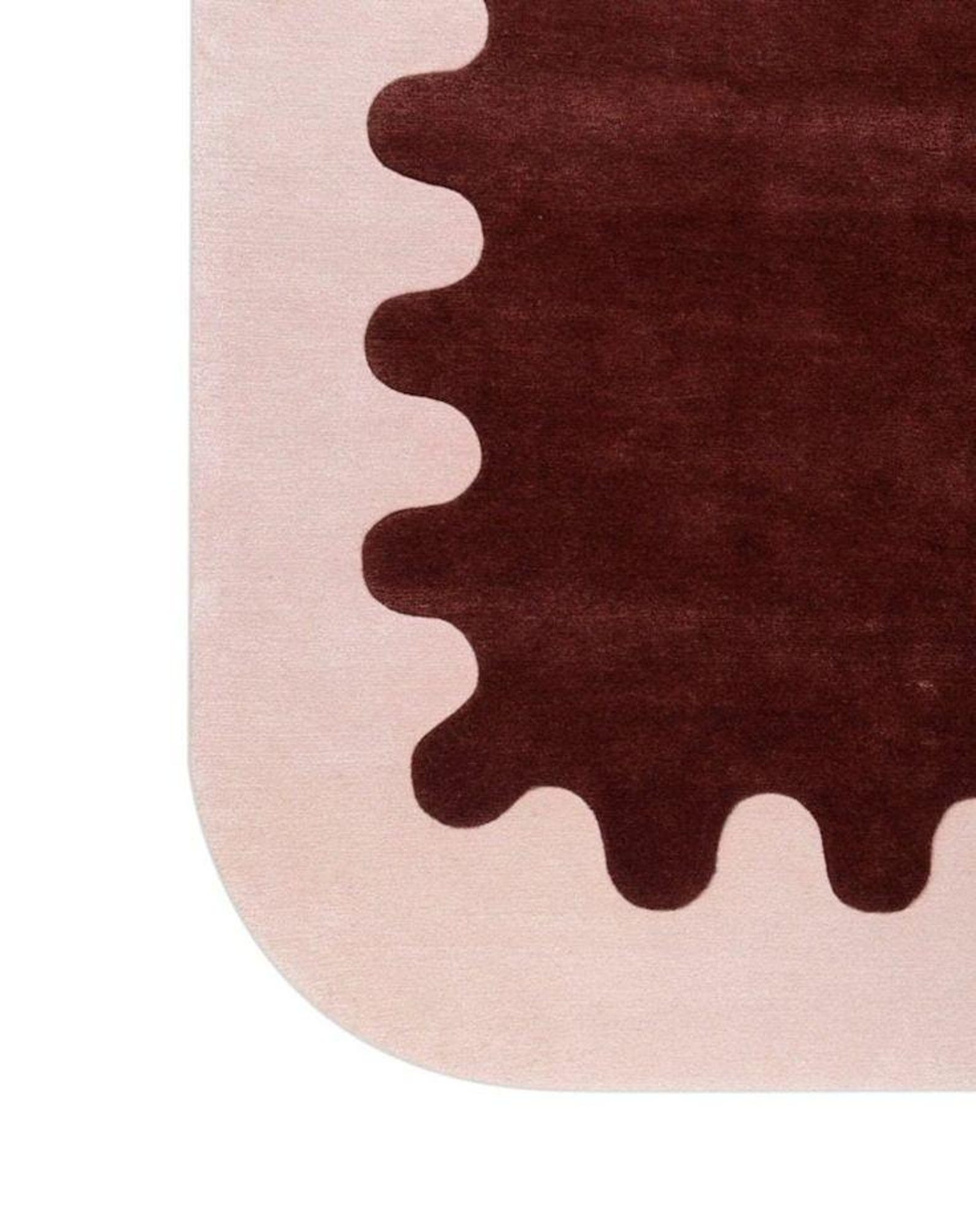 Contemporary Hand Knotted Brown Pink Rug 2' x 3' main image 0
