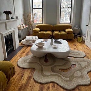 Unique Irregular Shape Handmade Hand-tufted Rug Pure Woollen Carpet ...