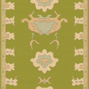 Olive Green Oushak rug muted 8x10/9x12/10x14 Hand-knotted Style Oushak Wool Area Rug for Living Room, Dining room.