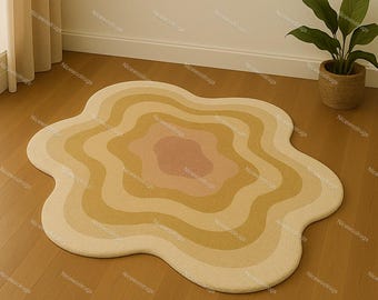 Steppe Grass Tufted Rug, Fluffy Custom Rug, Handmade Tuft Rug, Handmade Gift
